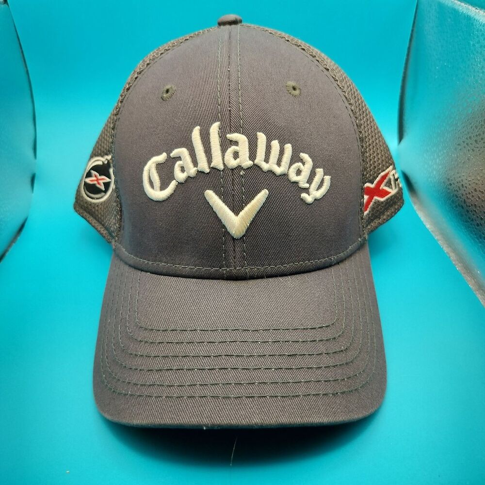 Callaway X Hot Baseball Cap Men's M/L Adjustable Gray Mesh Golf Hat